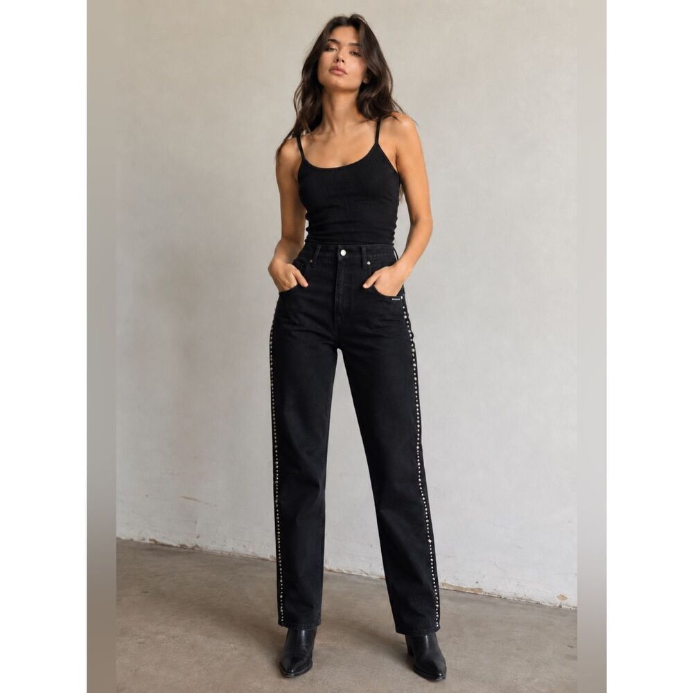 Vintage Western Ethics High Rise Black Studded Jeans
